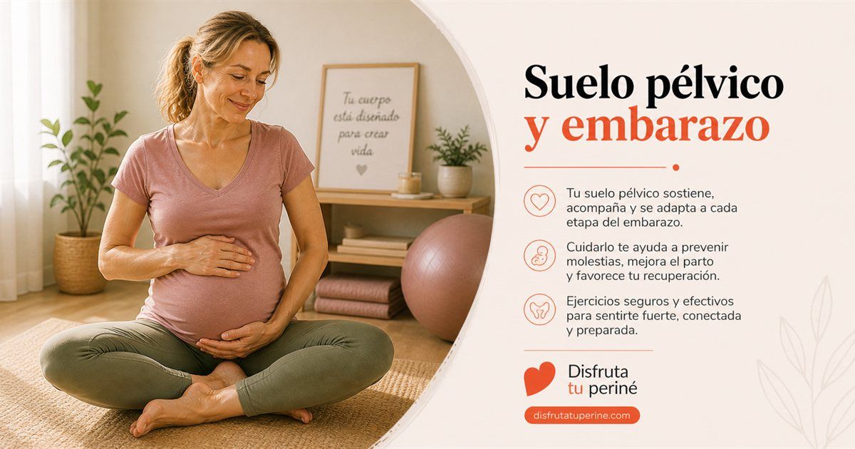 Mujer embarazada conectando con su suelo pélvico para preparar el parto